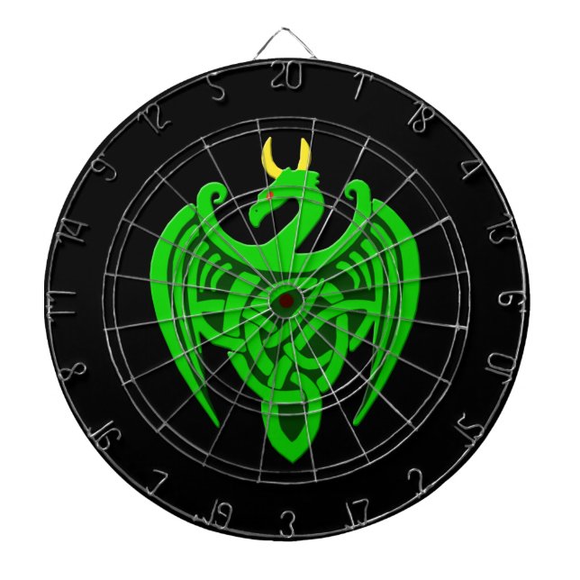 Green Celtic Dragon Dartboard (Front)