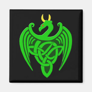 Green Celtic Dragon Magnet