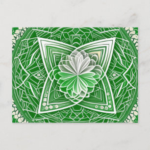 Green Celtic Flower Heart Chakra Sacred Geometry Postcard
