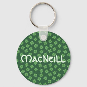 Green Celtic Irish Four Leafed Clovers St. Patrick Key Ring