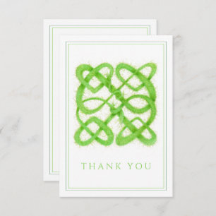 GREEN CELTIC KNOT 3.5x5 Flat Thank You Card