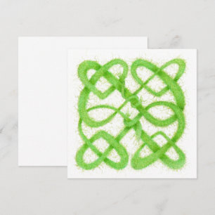 GREEN CELTIC KNOT 5.25" Square Flat Card