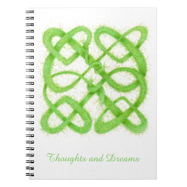GREEN CELTIC KNOT 6.5x8.75 Spiral Notebook  (Front)