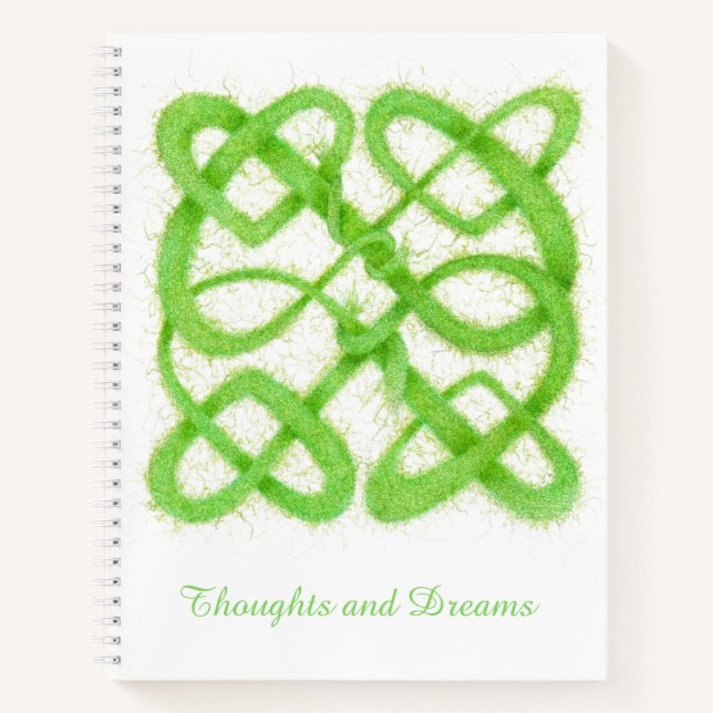GREEN CELTIC KNOT 8.5x11 Spiral Notebook (Front)