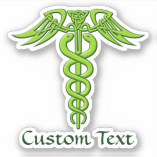 Green Celtic Knot Caduceus