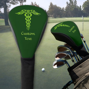 Green Celtic Knot Caduceus Golf Head Cover
