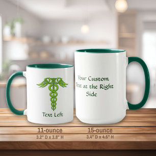 Green Celtic Knot Caduceus Mug