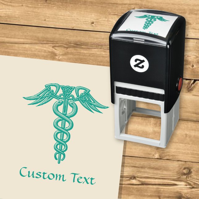 Green Celtic Knot Caduceus Self-inking Stamp (Creator Uploaded)