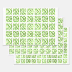 GREEN CELTIC KNOT Flat Sheet Wrapping Paper