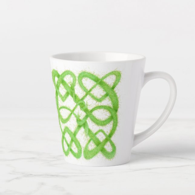 GREEN CELTIC KNOT Latte Mug (Right)