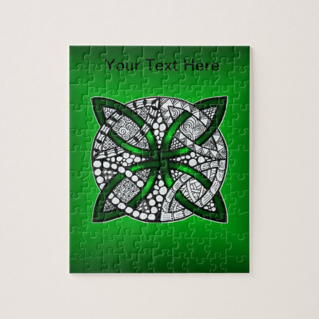 Green Celtic Knot Original Art Jigsaw Puzzle (Vertical)