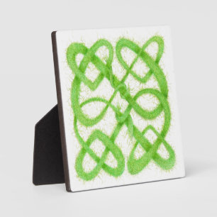 GREEN CELTIC KNOT Square Wooden Plaque