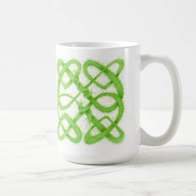 GREEN CELTIC KNOT Tall White Mug (Right)