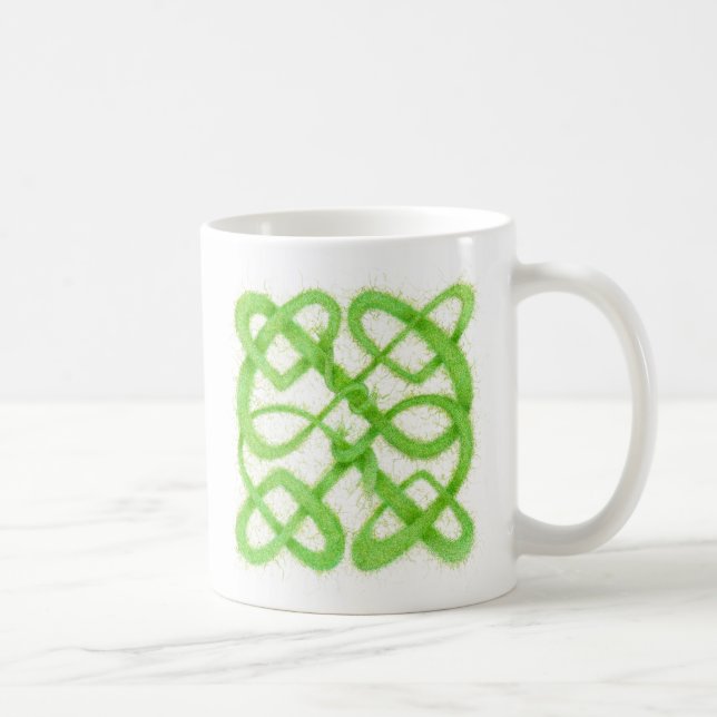 GREEN CELTIC KNOT White Mug (Right)