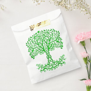 Green Celtic Tree Of Life Favour Bag