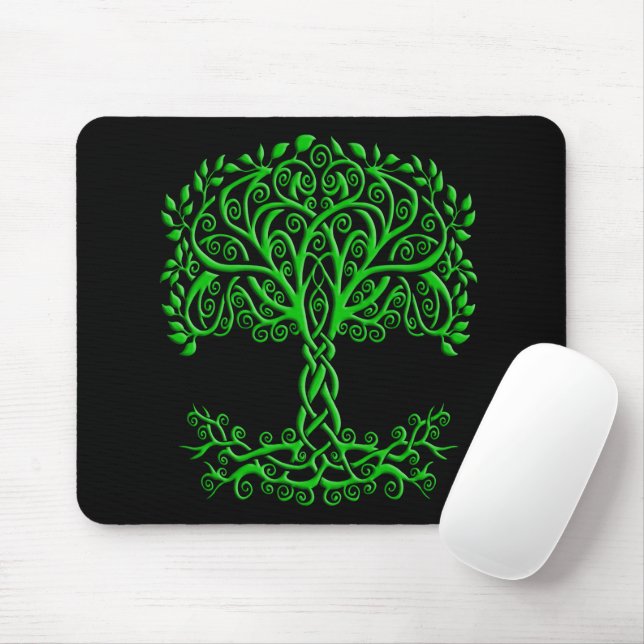 Green Celtic Tree Of Life Mouse Pad (With Mouse)