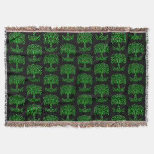 Green Celtic Tree Of Life Throw Blanket