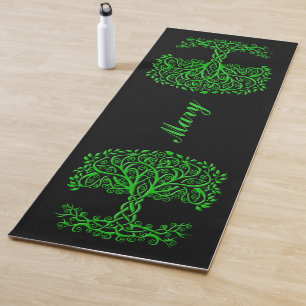 Green Celtic Tree Of Life Yoga Mat