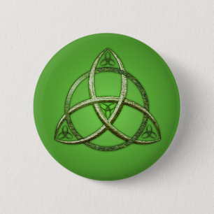 Green Celtic Trinity Knot 6 Cm Round Badge