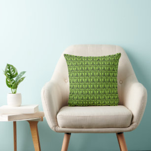 Green Celtic Triskele Tiled  Cushion