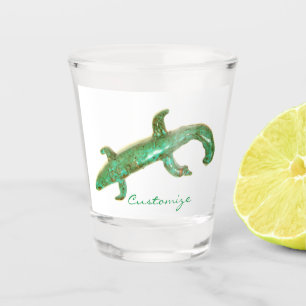 green ceramic lizard Thunder_Cove Shot Glass