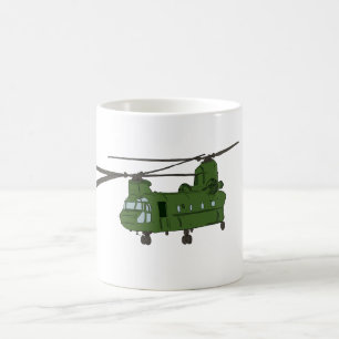 Green CH-47 Chinook Military Helicopter Coffee Mug