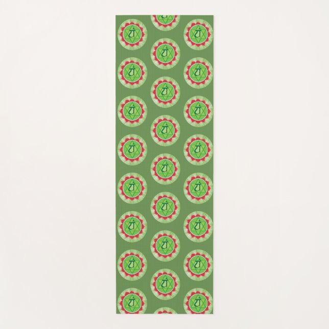 Green Chakra Heart Chakra Anahata Yoga Mat (Front)
