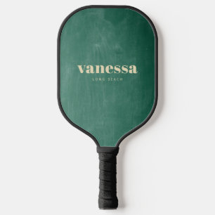 Green Chalkboard Minimal Modern Classic Name Pickleball Paddle