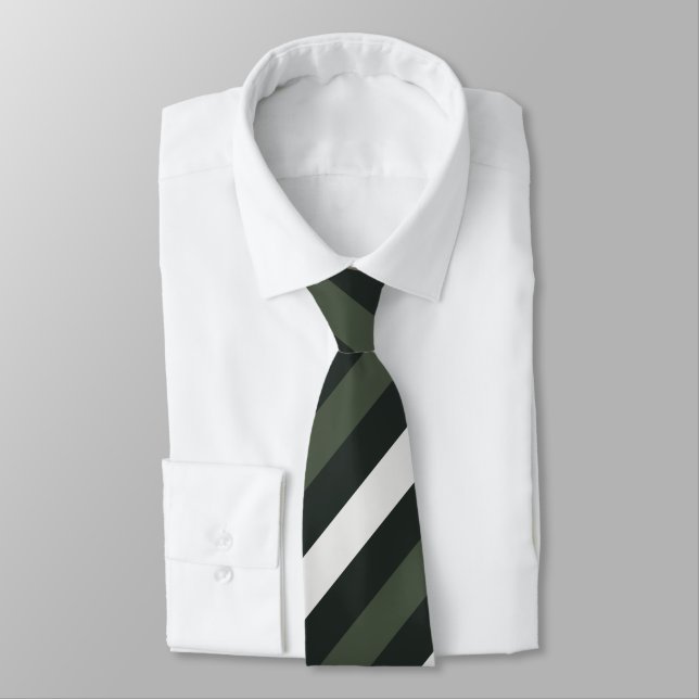 Green, Charcoal, and Grayish-White Diagonal  Tie (Tied)