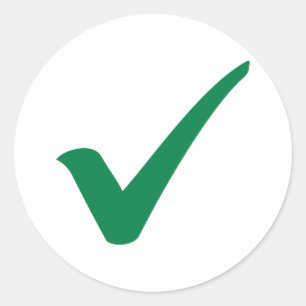 Green check mark classic round sticker