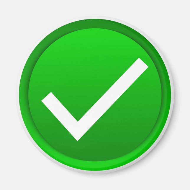 Green Check Mark Symbol Magnet (Front)