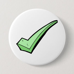 Green Check Mark Tick Symbol 7.5 Cm Round Badge