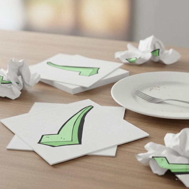 Green Check Mark Tick Symbol Napkin (Creator Uploaded)