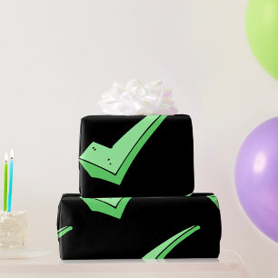 Green Check Mark Tick Symbol Wrapping Paper