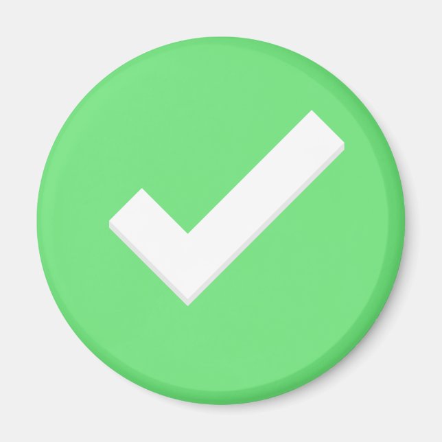 Green Check Mark Write Symbol Magnet (Front)