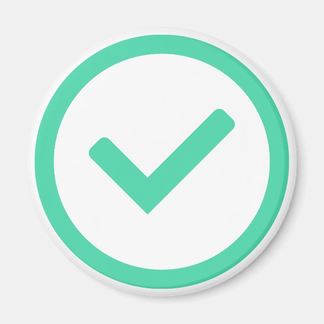 Green Check Mark Write Symbol Magnet (Front)