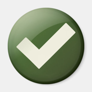 Green Check Mark Write Symbol Magnet