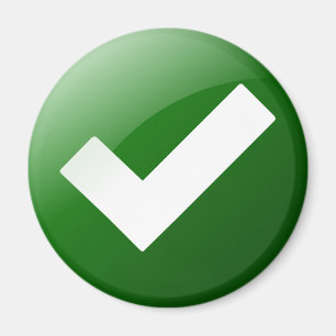 Green Check Mark Write Symbol Magnet