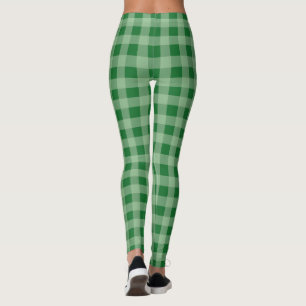 Green Check Plaid Leggings