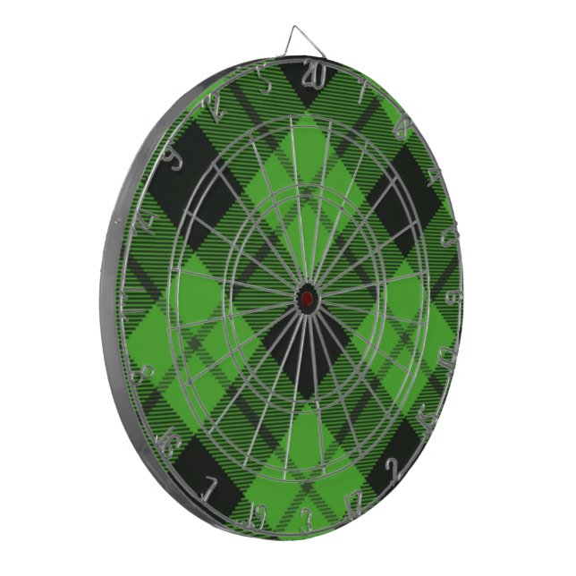Green Check Tartan Dartboard (Front Left)