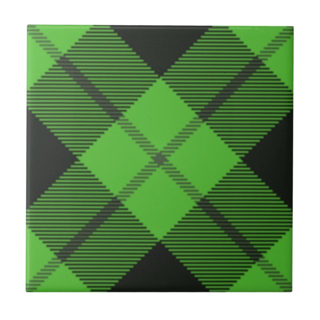 Green Check Tartan Tile (Front)