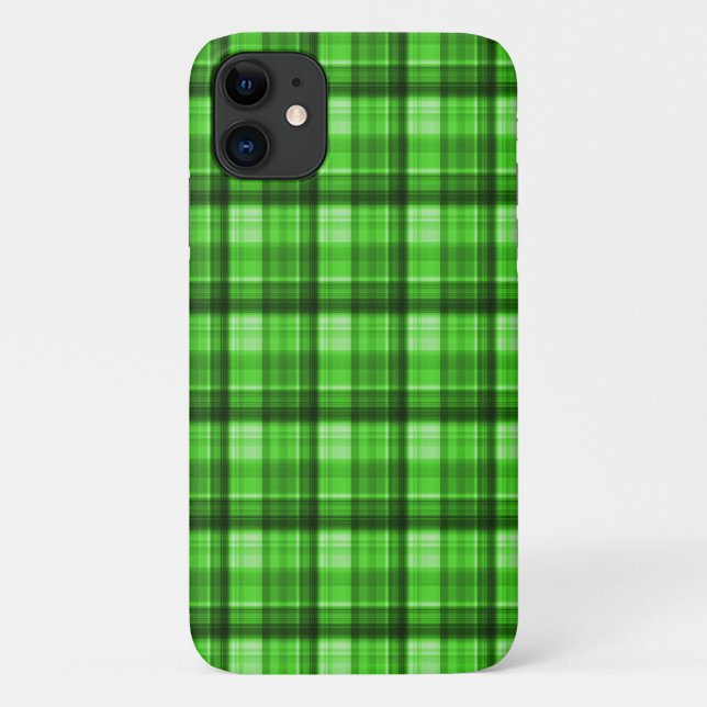 Green Checked Tartan Print, Case-Mate iPhone Case (Back)