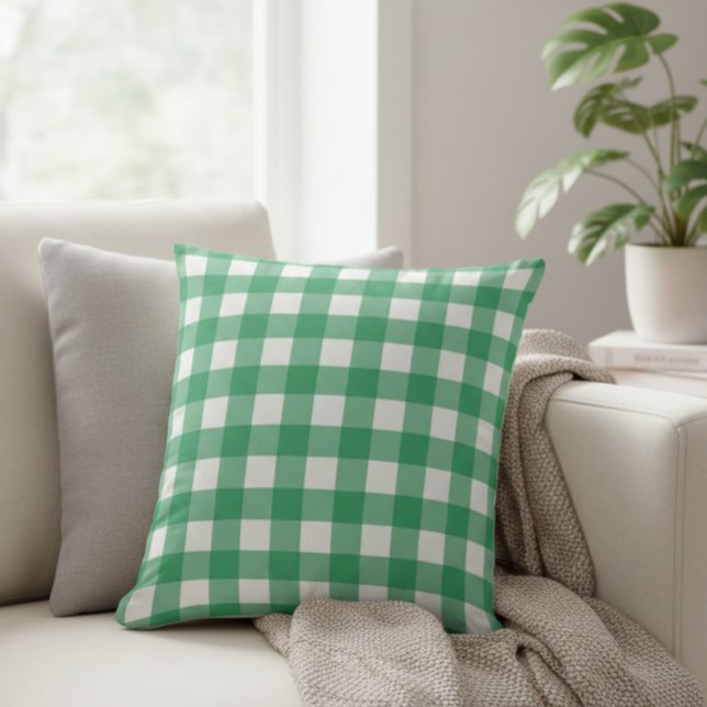 Green Checkered Decorative Pillow (Creator Uploaded)