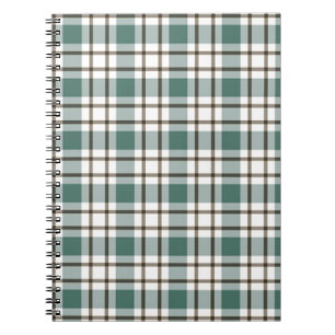 green checkered light tartan pattern notebook