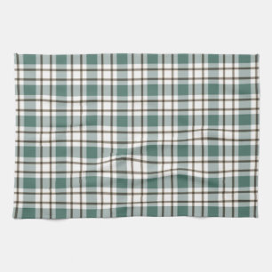 green checkered light tartan pattern tea towel