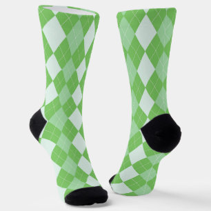 Green Checkered Pattern Socks