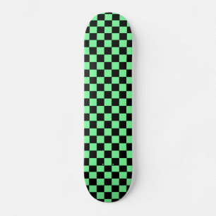 Green Checkers Skateboard Deck