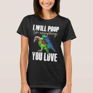 Green Cheek Conure Art Men Women Poop Bird Parrot T-Shirt