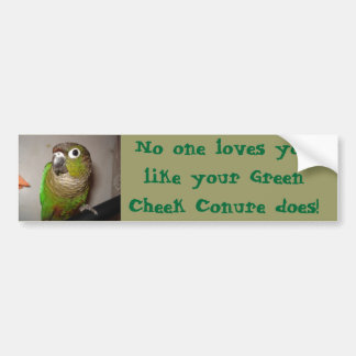 Green Cheek Conure Love Bumper Sticker