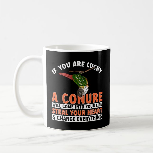 Green Cheek Conure Parrot Bird Conure Coffee Mug (Left)